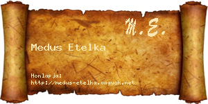 Medus Etelka névjegykártya